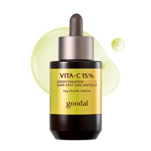 GOODAL Green Tangerine Vita C 15 Ampoule, Korean Skin Care, Vitamin C Serum, Hydrating Daily Facial Care for Fine Lines, Dull Skin, K Beauty, 16g/0.56