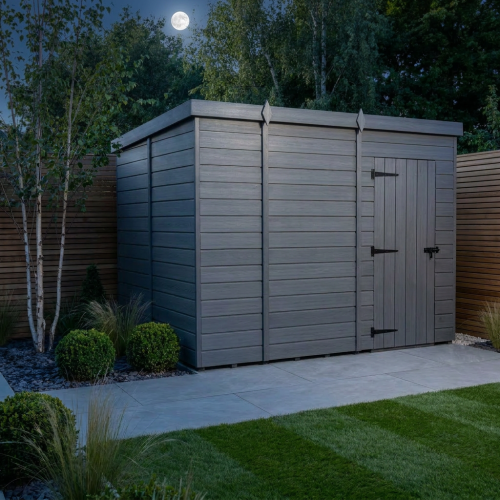 9x6 Pent Composite Shed Tanalised (Single Door, No Windows) 2