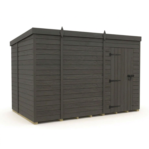 9x6 Pent Composite Shed Tanalised (Single Door, No Windows) 1