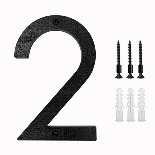 Modern Matte Black 3D House Numbers 5 inch