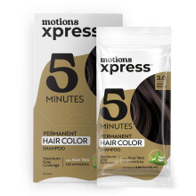 Motions Xpress Coloración Permanente para Cabello Marrón Oscuro - Color en 5 Minutos, Cobertura de Canas, Sin Amoníaco