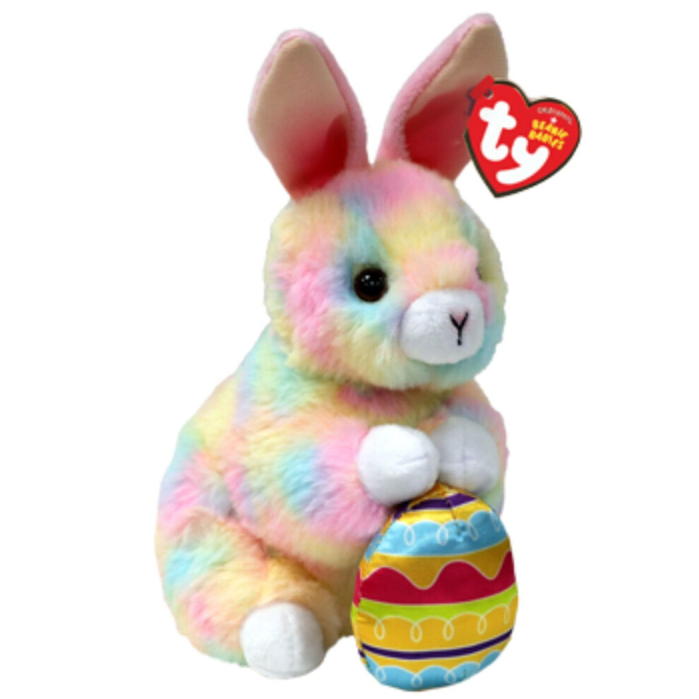 Ty Beanie Sprout The Pastel Bunny With Colorful Easter Egg - 6"