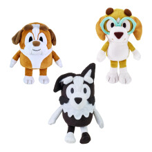 Pack de 3 Peluches de Bluey, 6.5-7.5"/ 16-23 cm (Winton, Honey, y Mackenzie)