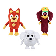 Pack de 3 Peluches de Bluey, 6.5-7.5"/ 16-23 cm (Rusty, Lila y Snickers)