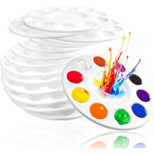 Round Plastic Paint Tray for Watercolor Art Supplies (10
