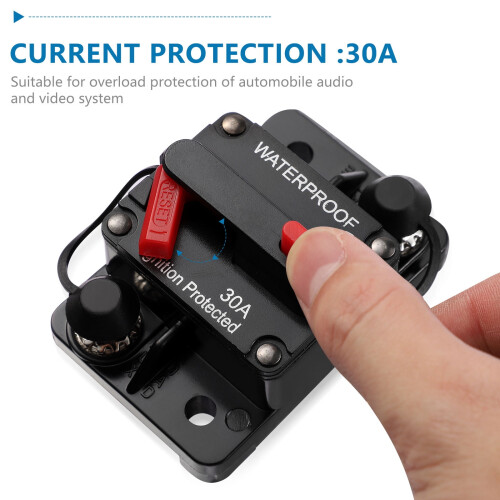 Audio Inline Circuit Breaker Waterproof 30A 2