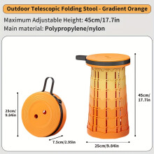 (orange (45cm)) Einzelner, verbesserter Klapphocker, der leichter und robuster ist und bis zu 181,44 kg tragen kann.Es ist