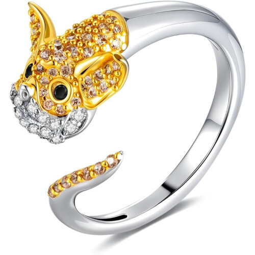 Sterling Silver Dog Ring for Women Adjustable Hypoallergenic