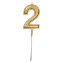 Gold Number Candles for Birthday Cake 1 Piece