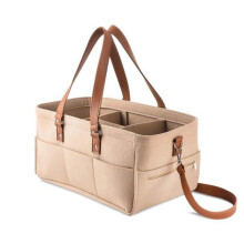 Diaper Caddy Organizer with Handle and Strap 3 Compartments