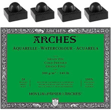 Arches Watercolor Paper Block Cold Press 140lb 12x12 with 4