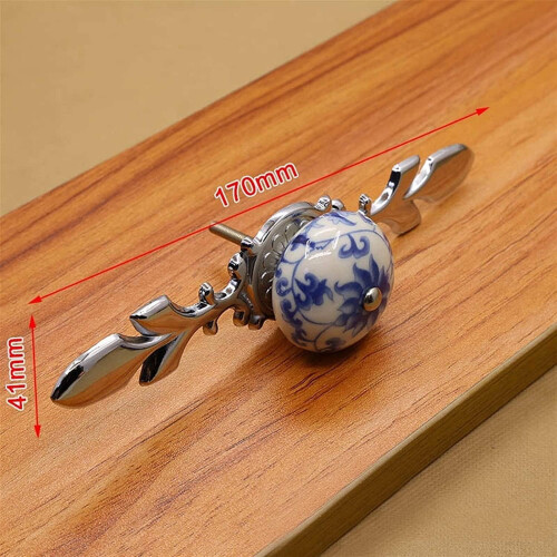 Gamvdout Ceramic Knobs Blue White 41mm 2 Pack 1