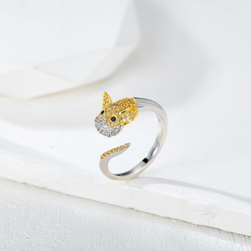 Sterling Silver Dog Ring for Women Adjustable Hypoallergenic 2