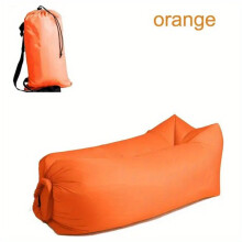 (Orange) Canapé gonflable : polyvalent, pliable, doux et à gonflage rapide pour le camping et la détente, Noël, Halloween,