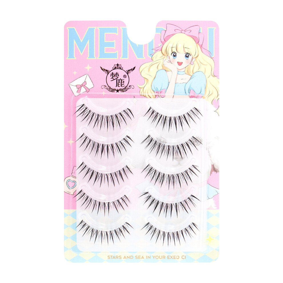 Zhouq-Outdoors Anime Lashes 5 Pairs - Natural Look For Parties & Dates