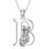 Cat Initial Pendant Necklace Silver Alphabet A to Z 1