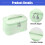 Polyurethane Leather Makeup Bag Green Large 5