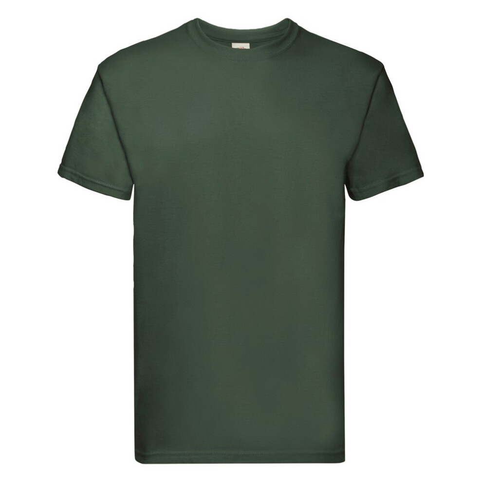 Fruit Of The Loom (L, Bottle Green) Mens Super Premium T-Shirt