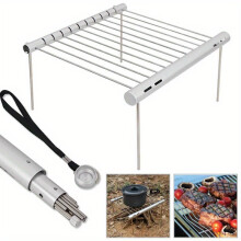 Outdoor Edelstahl Rohr Grill Halterung Tragbaren Herd BBQ Grill Fleisch Rack Haushalt Holzkohle Montage Grill Zu