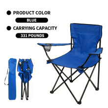 (Blue) Camping Picnic Chair, Portable Picnic Chair, Beach Chair with Carry Bag, Foldable Fishing Chair with Cup Holder,
