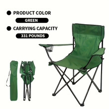 (Green) Draagbare picknickstoel, strandstoel met draagtas, draagbare picknickstoel, opvouwbare visstoel met bekerhouder,
