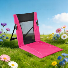 (Rose Red) Beach Casual Stackable Chair/Lightweight Foldable Backrest Chair/Best Choice for Outdoor Camping/Summer/Beach/Park/Summe