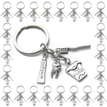 PHAETON 20PCS Tandenborstel Tandpasta Sleutelhanger Tandvorm Sleutelhanger Tandarts Gift