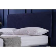 (90cm x 90cm, Navy) Belledorm Faux Suede Plain Headboard Cover