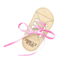 Kinderen Houten Veterschoenenplank Creatief Threading-Roze