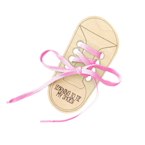 Kinderen Houten Veterschoenenplank Creatief Threading-Roze