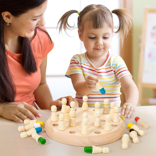 Houten Memory Matching Stick Schaakconcentratietraining-S 1