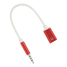 USB Type C naar Auxs-geluidsadapter Vrouwelijke 3,5 mm-Rood