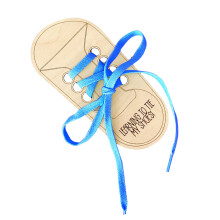 Houten schoenveter oefenbord Kinderen leren veters-Blauw