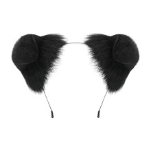 Cute Puppy Dog Ear Headbands Soft Plush Hairband-Black