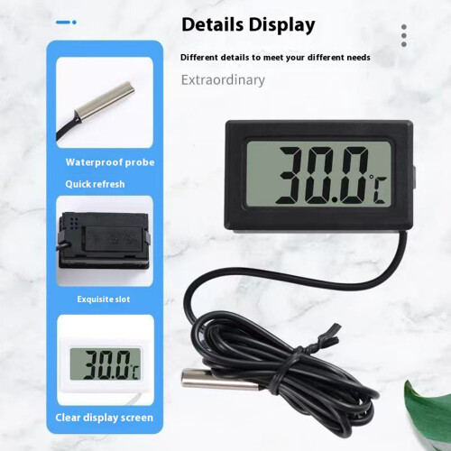 LCD Digitale Display Thermometers voor Koelkast Aquarium-Wit 1
