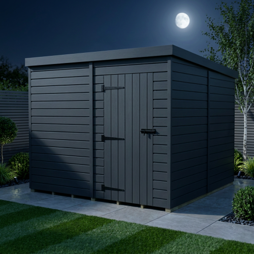 7x8 Pent Composite Shed Tanalised (Single Door, No Windows) 2