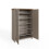Lancaster 2 Door Shoe Cabinet Grey with Oak Top 4