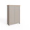 Lancaster 2 Door Shoe Cabinet Grey with Oak Top 5