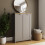 Lancaster 2 Door Shoe Cabinet Grey with Oak Top 2