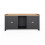 Lancaster 2 Door Shoe Bench Black with Oak Top 5