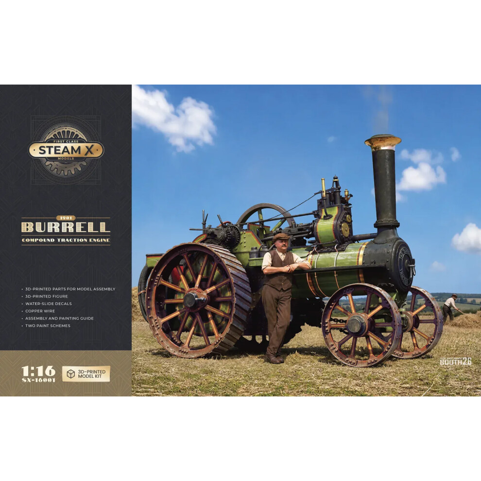 ScaleX 1901 Burrell Compound Traction Steam Engine 1:16 3D Printed Model Kit - Image 2