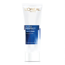 L'Oral Paris Aura Perfect Milky Foam Facewash, Cleansing + Brightening, With Tourmaline Gemstone + Vitamin E, 100Ml