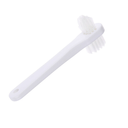 Poignée ergonomique à double tête de brosse de prothèse-Blanc