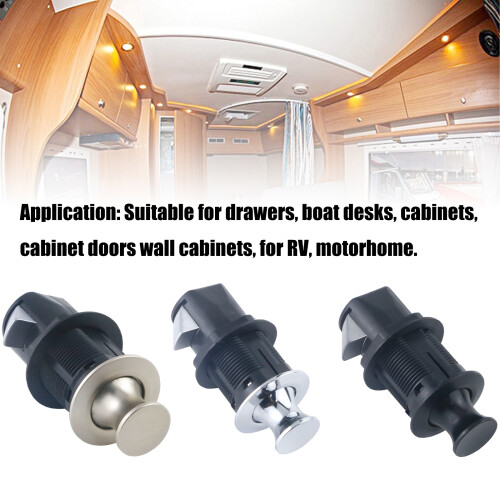 Zincs Alloy Cabinet Lock Replacement Round Embedded Push-Nickel 1