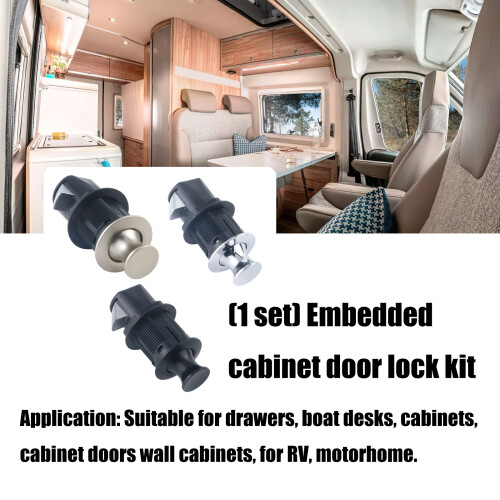 Zincs Alloy Cabinet Lock Replacement Round Embedded Push-Nickel 2