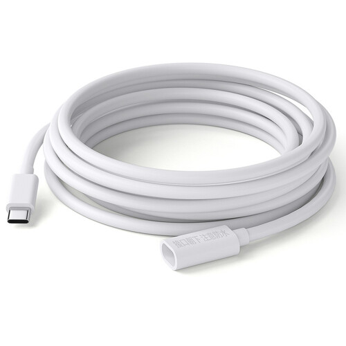 Flexible USB C Power Extension Cable for Type C-White 5 meters