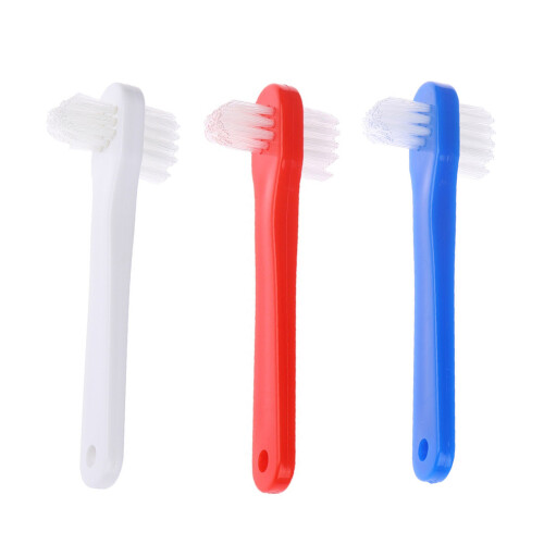 Brosse pour prothèses dentaires, nettoyage doux, pour-Rouge 1