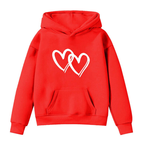 Kids Long Sleeve Pullover Hoodie with Letter Print