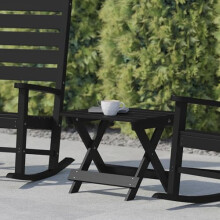 Outdoor Folding Side Table HDPE Black