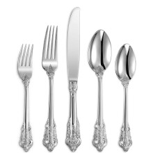 Stainless Steel Flatware Set 20-Piece Silver with Gold